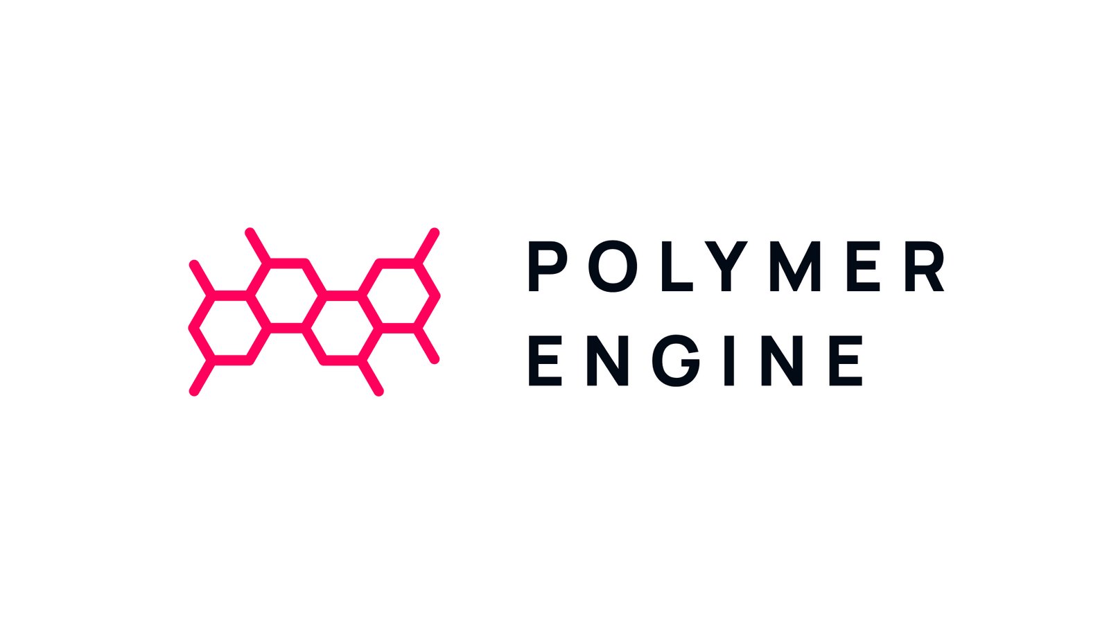 The 'Polymer Engine' logo. It has a magenta hexagonal icon much like a polymer structure.